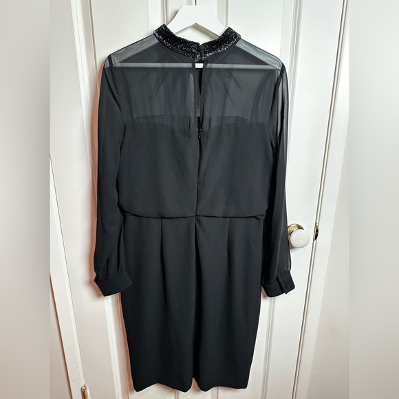 Adrianna Papell Black Long Sleeve Dress with Sheer Detail-brand new - Picture 3 of 7